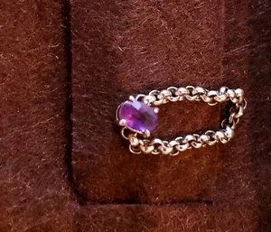 BELLA COUTURE ® ROMANTICA OVAL AMETHYST RING 8 - Picture 1 of 2