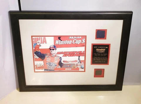 NASCAR Jeff Gordon #24 Framed Race-Used Tire & Suit, Mounted Memories, Autograph Cover