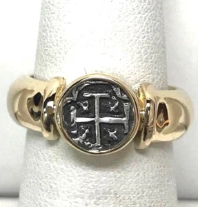 ATOCHA Coin Ring 14k Yellow Gold Sunken Treasure Shipwreck Jewelry CUSTOM MADE - Picture 1 of 9