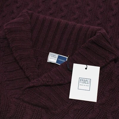 Suéter Fedeli Nuevo con Etiquetas 100% Cachemira Mantón Cuello Tejido Talla 50 EE. UU. Mediano en Púrpura Foto 1 de 4