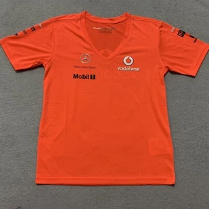 Mercedes F1 Shirt McLaren Women M Medium Kit Orange Neon Jersey Racing Vodafone - Picture 1 of 12