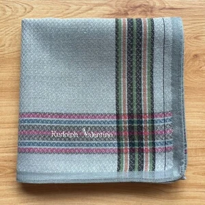 HANDKERCHIEF GRAY VINTAGE STRIPED PLAIN MEN'S COTTON POCKET SQUARE 18" A-0750 - Picture 1 of 3