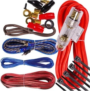 Kit completo de cableado de instalación de amplificador calibre 1000W 8 amplificador Pk1 8 Ga rojo - f... - Imagen 1 de 9