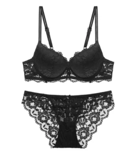 Women’s Lace Support Lingerie Thick Padded Extreme Push Up Bra And Knickers Sets - Picture 1 of 47