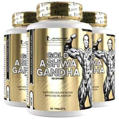 KEVIN LEVRONE GOLD ASHWAGANDHA - 90-180 Tabletten - Energie Stressabbau Schlaf Konzentration