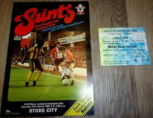 Southampton v Stoke City 27/03/82 Division One Match Day Programme & Ticket Dell - Picture 1 of 18