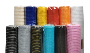 16 Farben 21 Zoll x 10 Yards (30 Fuß) Deko Poly Mesh Wickelrolle mit Metallstreifen - Bild 1 von 22