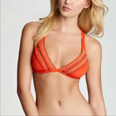 NUEVO SIN ETIQUETAS Lucky Brand M Fiesta Bikini Hipster Calado Parte Superior e Inferior de Natación 111089 Foto 1 de 4