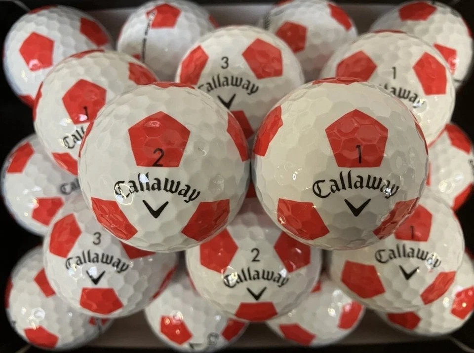3 Dozen Callaway Chrome Soft Truvis Red and White Mint / AAAAA Golf Balls