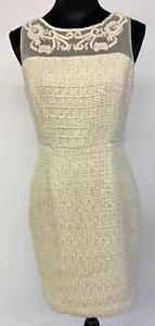 Brooks Brothers Sleeveless Dress and Jacket Ensemble Cream/Appliqué NWT 6P - Picture 1 of 12