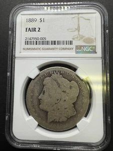 1889 $1 Fair 2 Grade NGC Morgan Silver Dollar Coin - Picture 1 of 9