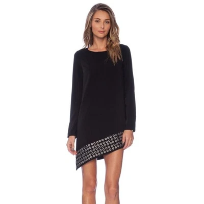 Vestido Estilo Stalker Isabella Negro Asimétrico Ojal Dobladillo Manga Larga S Nuevo con Etiquetas Foto 1 de 4