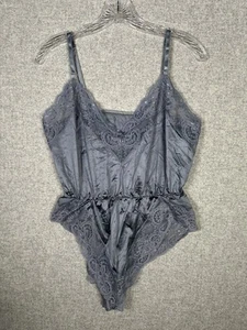 Vintage Teddy donna nero Ashley Taylor grande pizzo sexy nylon pezzo unico lingerie - Foto 1 di 14