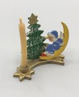 Schöner Alter Engel Mond Kerzenhalter Erzgebirge Weihnachten Holz Figur 40er