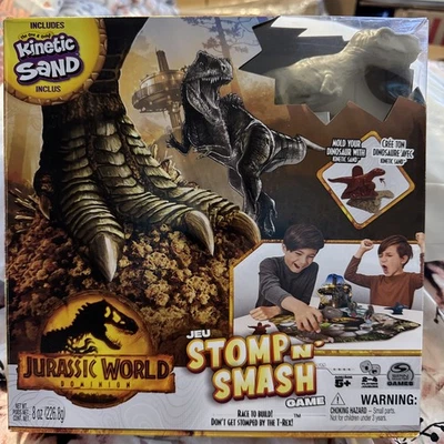 SPIN MASTER JURRASIC WORLD DOMINION STOMP N SMASH BOARD GAME DINO T-REX NOB. - Image 1 of 4