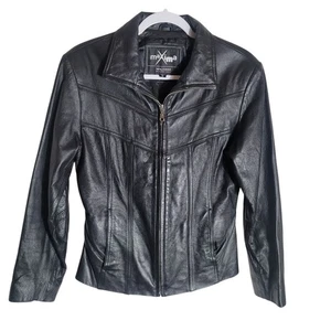 Chaqueta Wilsons Máxima de Cuero para Mujer Talla Pequeña S Negra Cremallera Completa Cuello Forrado - Imagen 1 de 15