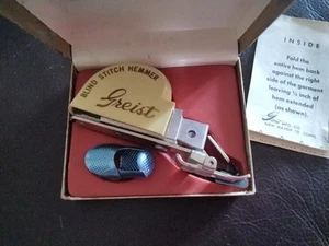 Vintage Greist Blind - Stitch Hemmer Circa 1960's In Original Box With Thimble - Picture 1 of 12