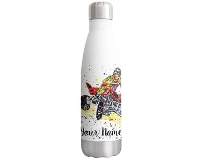 Quad Motor bike Personalised Custom Bottle with your Text/name motocross 500ml - Image 1 of 4