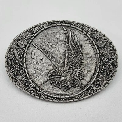 ⭐️ Hebilla de cinturón vintage 1982 Eagle Wildlife Nature para hombre - Indiana Metal Craft Foto 1 de 2