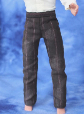 Cowboy Lawman ropa ajuste muñeca escala 1:6 pantalones occidentales ajuste Ken Brown rayas Foto 1 de 4