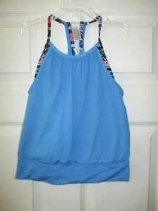 Ivivva 6 Blue Double Dutch Tank Racerback Pink Graphic Bra Girls Lululemon - Picture 1 of 2