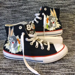Converse Looney Tunes Bugs Bunny 80th Chuck Taylor All Star Hi Black UK Size 2 - Picture 1 of 12
