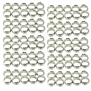 100PCS 1/2 PEX Clamp Cinch Rings Crimp Pinch Fittings Stainless Steel 17.5mm - Picture 1 of 4