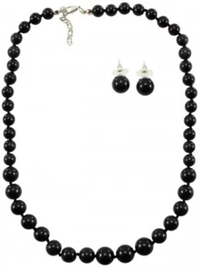 Venetti Collection Graduated Glass Pearl Necklace and Earrings - Picture 1 of 31
