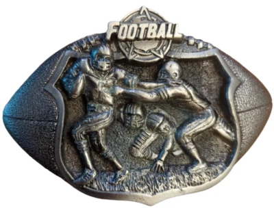 Vintage 1982 FOOTBALL NFL Commemorative Pewter Belt Buckle Quarterback USA MADE - Image 1 of 4