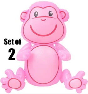 (Set de 2) 24 "Rosa Mono sentado inflable bebé inflar juguete fiesta decoración - Imagen 1 de 2