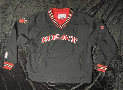 Vintage 90’s Miami Heat NBA Champion Windbreaker Pullover Jacket (Size L) Cover