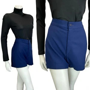 VTG LATE 60S EARLY 70S LEVI'S FOR GALS NAVY BLUE HOT PANTS SHORTS XS 6 8 - Picture 1 of 11