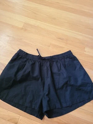 Pantalones cortos fáciles de algodón con cordón cintura elástica para mujer negros de algodón talla 12 Foto 1 de 4