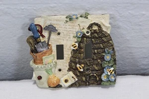 Bienenstock Garten Harz 3D zwei Schalter Platte Abdeckung - Landhaus Kern Oma Kern Dekor - Bild 1 von 6