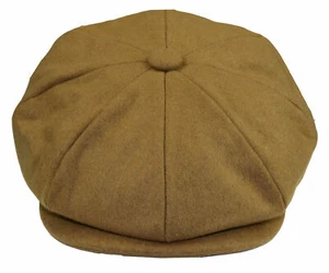 Mens Peaky Blinder Brown Tweed Mix Hat Newsboy Gatsby Baker Boy 8 Panel Hat - Picture 1 of 4