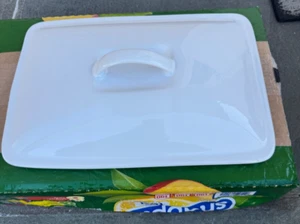 Crate & Barrel White Potluck Baking Dish Top Only 13x9 New - Picture 1 of 4