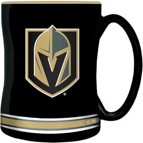 Las Vegas Golden Knights NHL Sculpted Relief Ceramic Coffee Mug Tea Cup 14 oz Cover