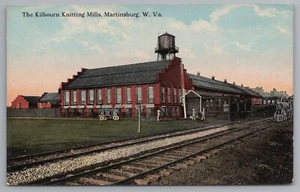 Cartolina The Kilbourn Knitting Mills Martinsburg West Virginia & Train Depot D4 - Foto 1 di 2