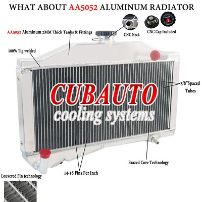 Radiador de alumínio 2 fileiras compatível com 1955-1971 Morris Minor 1000 948 1098 perfeito estado - Imagem 1 de 4