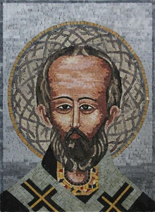 Saint Portrait Marble Mosaic - Picture 1 of 1