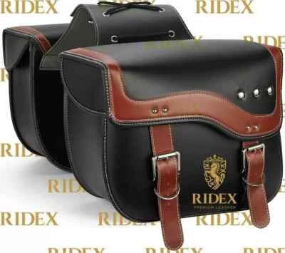 Beau sac de selle western en cuir noir premium. - Photo 1/2