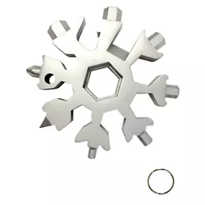 Stainless steel Multi-tool Snowflake 18 in 1 Keychain Screwdriver - Picture 1 of 4