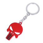 3D Metal Red Punisher Emblem Key Chain Skeleton Skull Car Key Ring Keychain