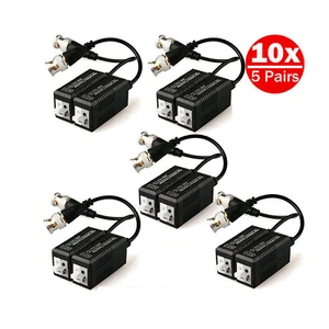 10X CCTV VIDEO BALUN BNC CONECTOR UTP TRANSMISOR Y RECEPTOR 1MP 2MP 5MP 4K - Imagen 1 de 11