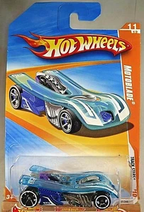 2010 Hot Wheels # 67 Track Stars 11/12 MOTOBLADE Blue-Chrome w/Black OH5 Spokes - Picture 1 of 4