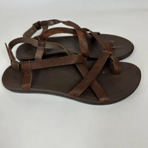 Olukai Upena Leather Strappy Sandals Womens US 11 EU 41 Brown Metallic Accent - Picture 1 of 8