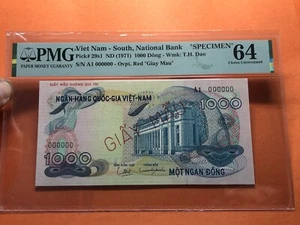 1000 Dong Specimen 1970 PMG-64 Pick#29s1 South Viet Nam Original Vintage_LDP . - Picture 1 of 2
