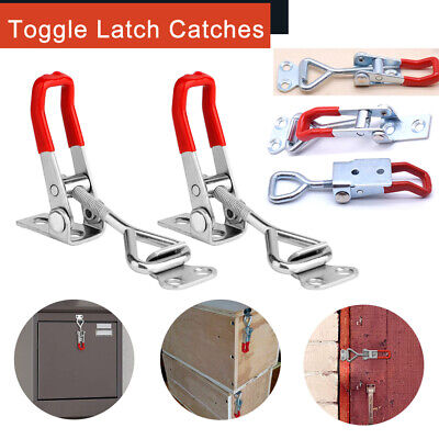 2pcs Steel Toggle Latch Catches Adjustable Lock Clamp For Boxes Case • 9.03€