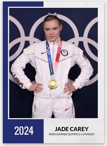 Carta sportiva arte personalizzata Jade Carey USA ginnastica donna 2024 oro olimpiche - Foto 1 di 2