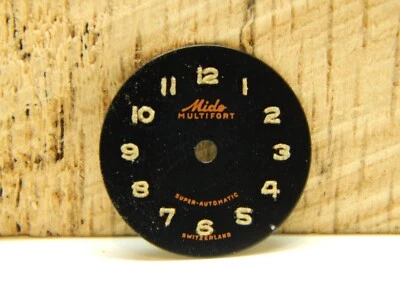 Черные винтажные суперавтоматические часы Mido 16,5 мм циферблат цифровые маркеры - Изображение 1 из 4